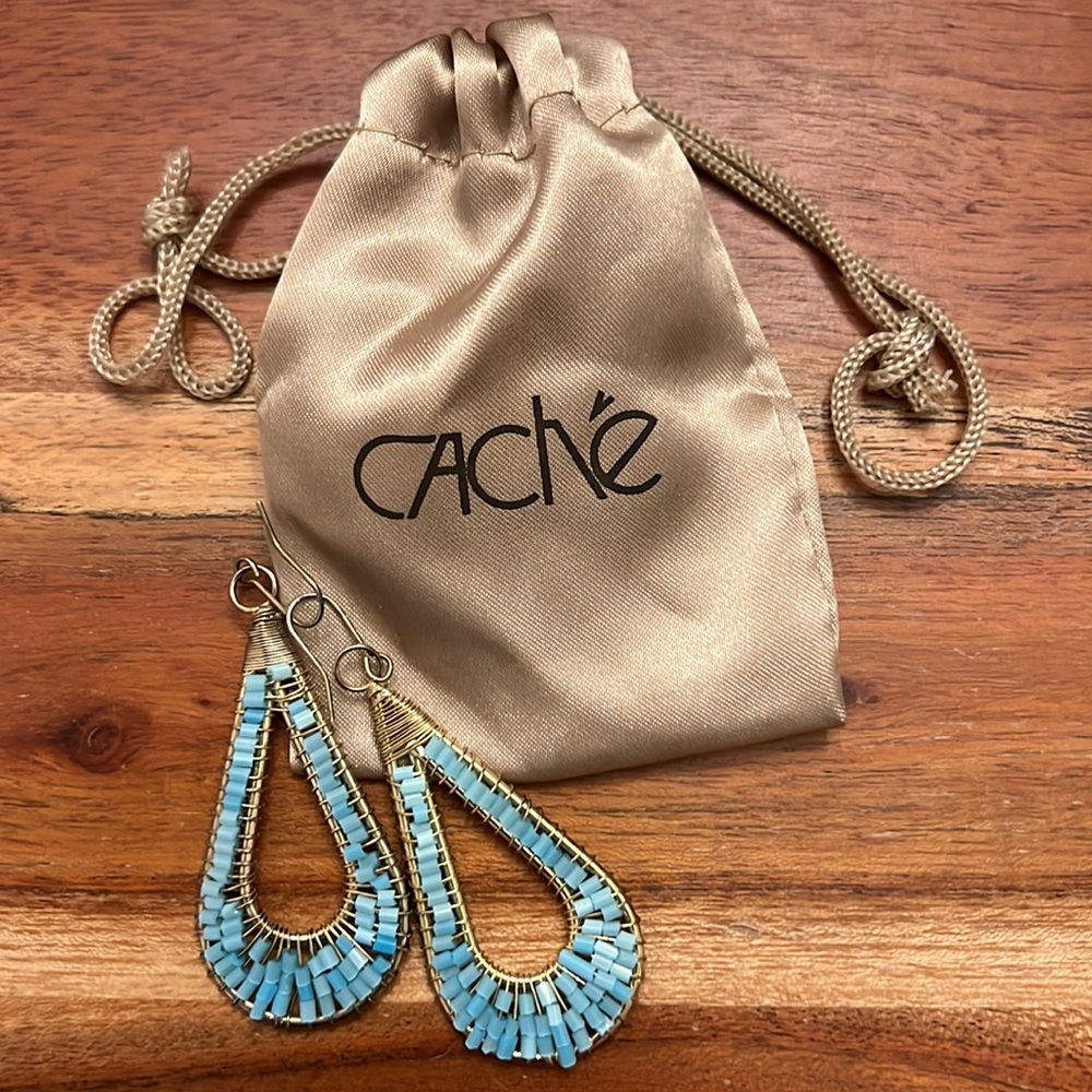 Cache Gold Wire Dangle Earrings - image 2